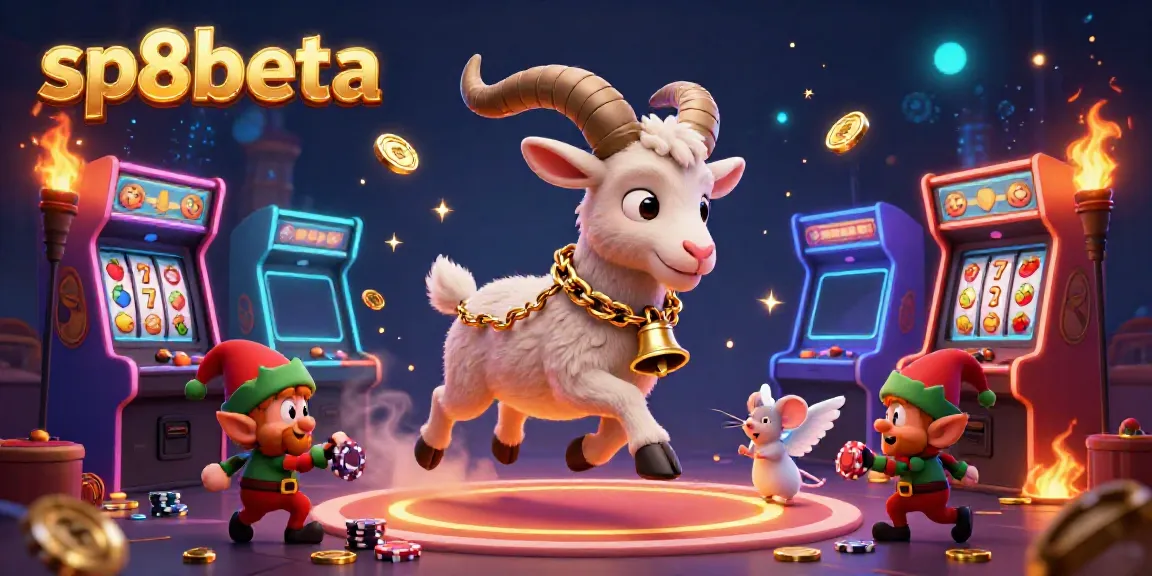 Experience the exciting world of sp8beta casino with a vibrant 3D illustration featuring playful characters and dynamic gaming elements.