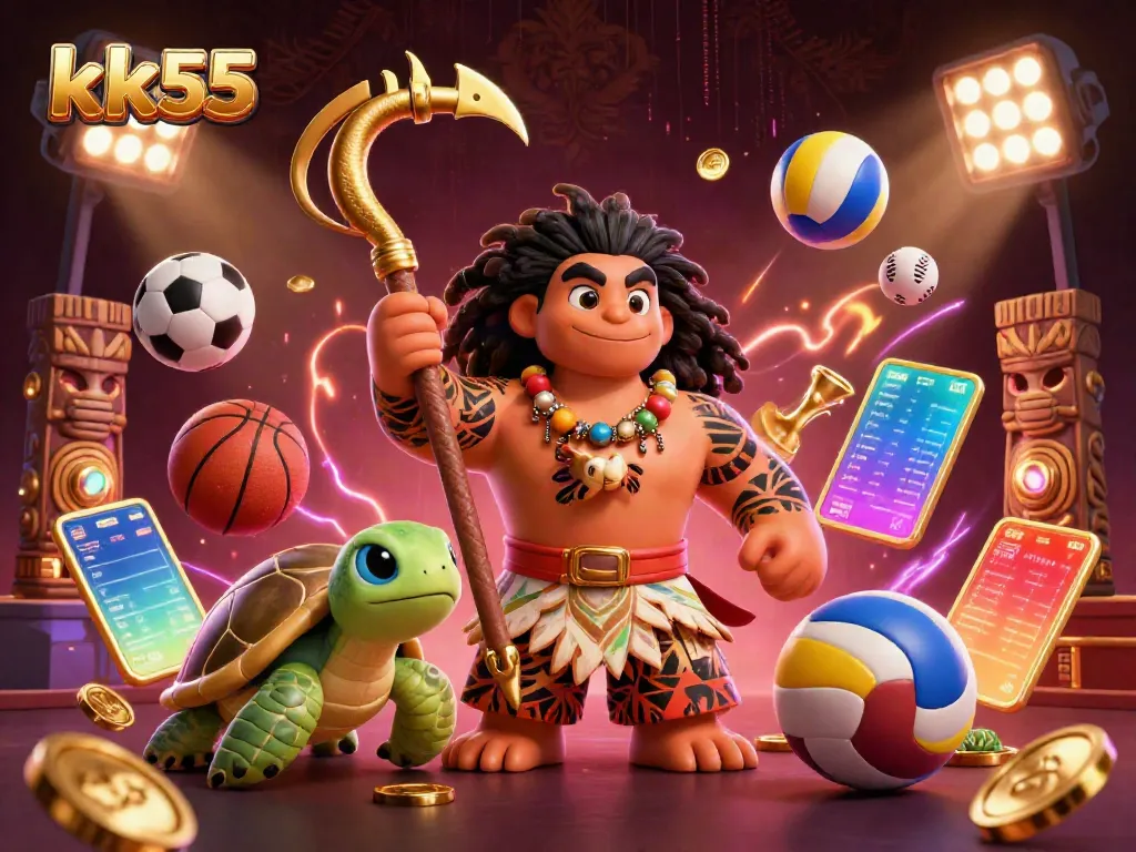 Experience the vibrant kk55 gaming world with dynamic characters and rich casino elements.