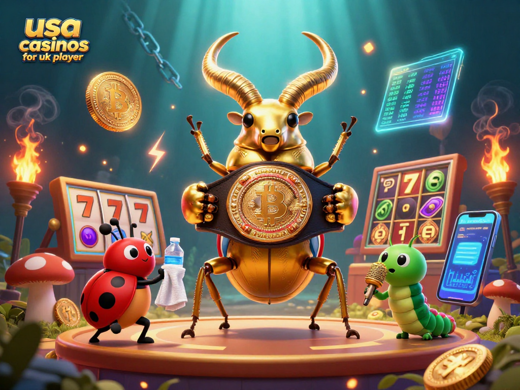 Engage with top usa casinos for uk player featuring animated characters in a vibrant casino scene.