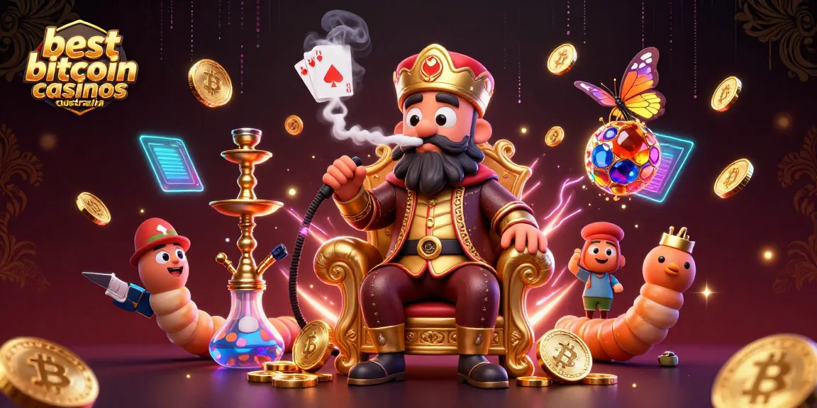 The best bitcoin casinos Australia feature vibrant, dynamic scenes of crypto gaming, showcasing exciting elements.