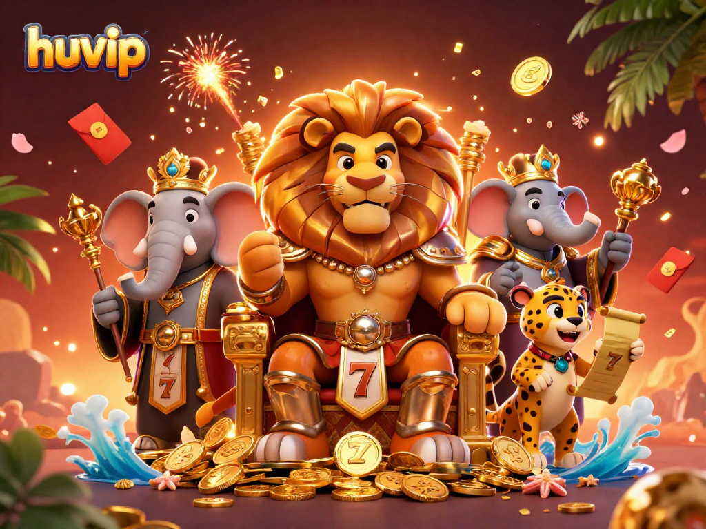 Engage in thrilling gameplay at huvip with vibrant casino characters and dynamic game elements.