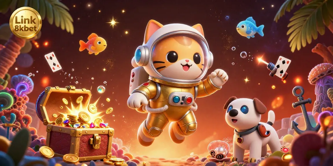 Experience the thrill of Link 8kbet with a captivating underwater adventure, featuring space-themed characters and vibrant game elements.