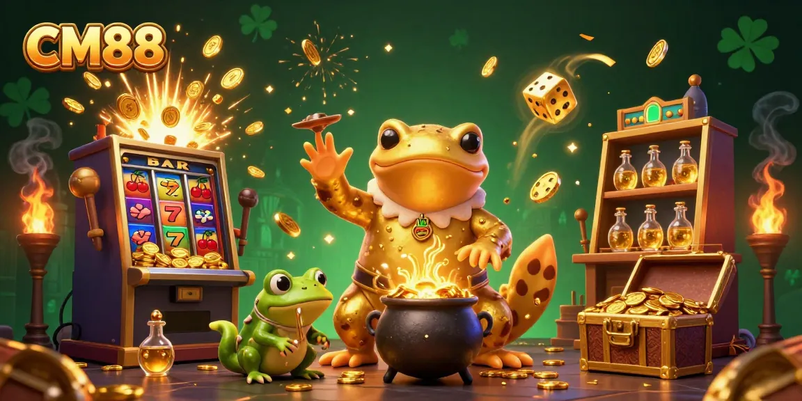 CM88 creates winning moments with giant golden salamander alchemist and thrilling casino elements in 3D.