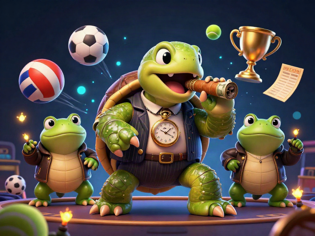Cổng game Go88 features an energetic casino scene with a massive turtle mobster and bullfrog enforcers amidst sports betting excitement.