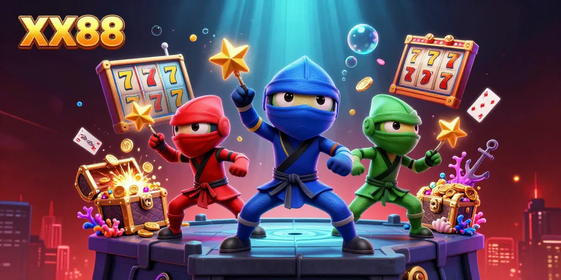 Experience the dynamic gaming energy of XX88 with chameleon ninjas and exciting slot elements!
