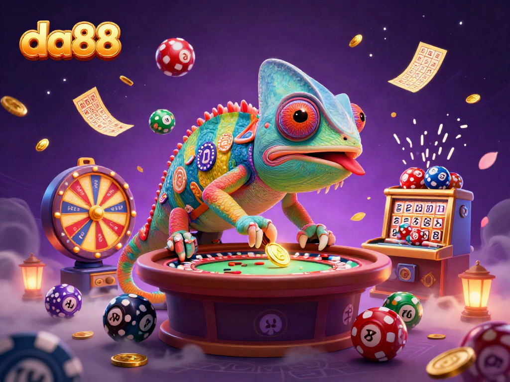 Engaging scene of da88 showcasing a colorful casino environment filled with dynamic lottery elements.