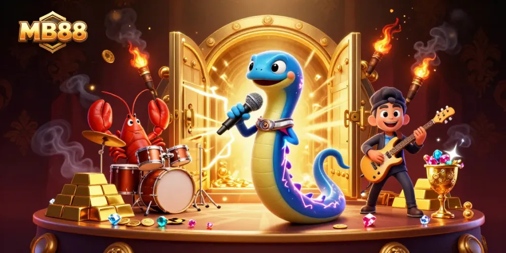 Engage with MB88's exciting underwater casino experience featuring vibrant characters and rich treasure.