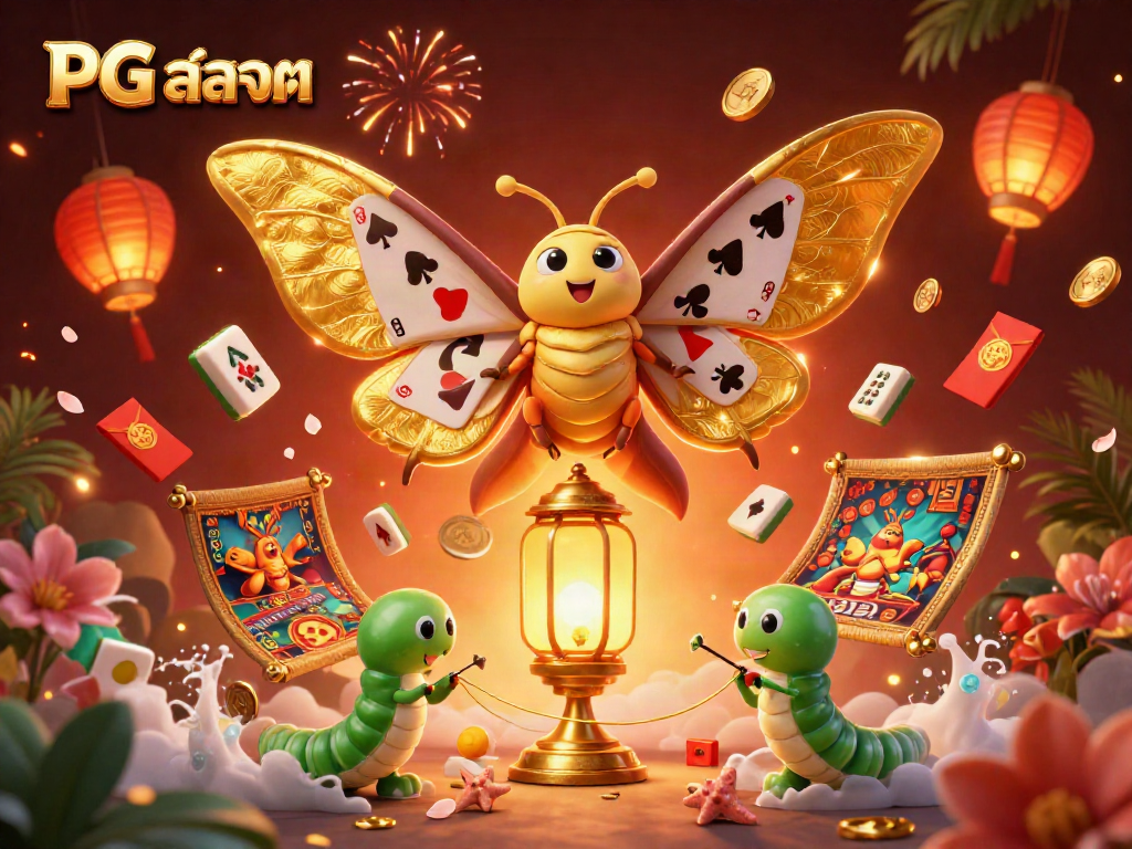 Experience the excitement of PG สล็อต with vibrant casino elements and dynamic imagery.