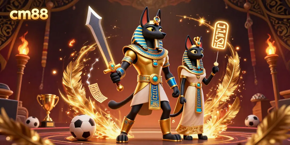 Experience thrilling sports betting at cm88 with Anubis and Bastet in a dynamic gambling scene.