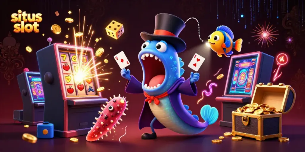 Engage in the exhilarating situs slot experience with our vibrant 3D casino illustration showcasing thrilling gaming elements.